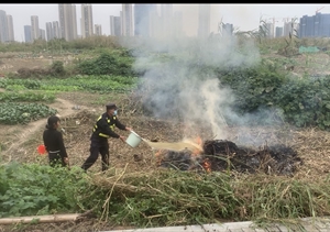 焚燒秸桿散煙霧 耐心勸止助滅火—浙江民泰公司員工勸止居民焚燒秸